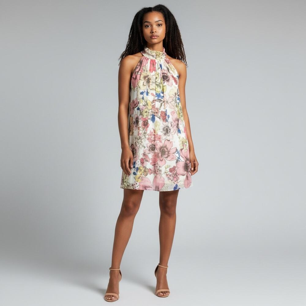 Reiss Kady Floral Halter Mini Dress Size US 4